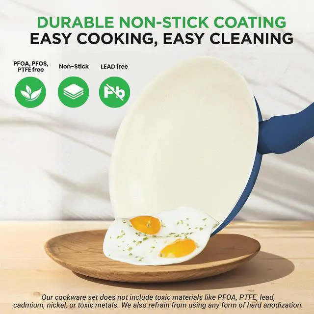 Alt view image 3 of 7 - Nutrichef 54 Piece Professional Grade Complete Home Kitchen Cookware Set, Ceramic Non-Stick Bakeware, Pot and Pans Kit, Cool-Touch Handles, Safe for Gas, Electric, Induction Cooktops, Easy Clean