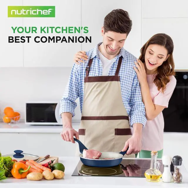 Alt view image 7 of 7 - Nutrichef 54 Piece Professional Grade Complete Home Kitchen Cookware Set, Ceramic Non-Stick Bakeware, Pot and Pans Kit, Cool-Touch Handles, Safe for Gas, Electric, Induction Cooktops, Easy Clean