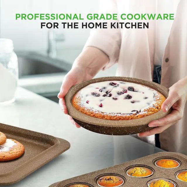 Alt view image 6 of 7 - NutriChef 22Piece NonStick Ceramic Pots and Pans Set For All Cooktops Including Induction PTFE & PFAS Free, Includes Bakeware & Utensils