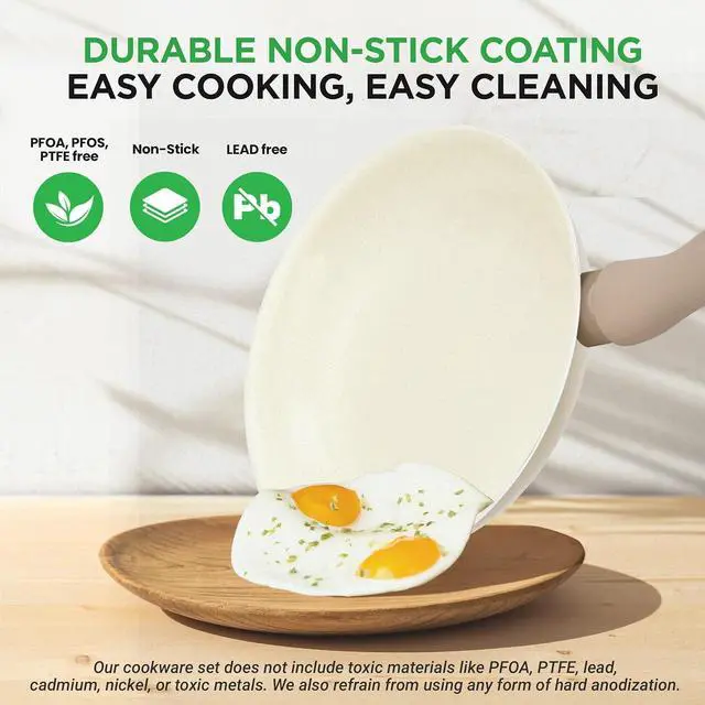 Alt view image 3 of 7 - Nutrichef 54-Piece Marble Non-Stick Cookware and Bakeware Set, Professional Home Kitchen Collection with Multi-Sized Pots and Pans Set, and Heat-Resistant Tools