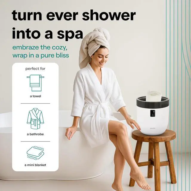 Alt view image 6 of 7 - Serenelife Counter Towel Warmer, Luxury Towel Warmer Bucket, Towel Warmer for Bathroom, Auto Shut Off, Fits Oversized Towels, Bathrobes, Blankets, PJ's and More