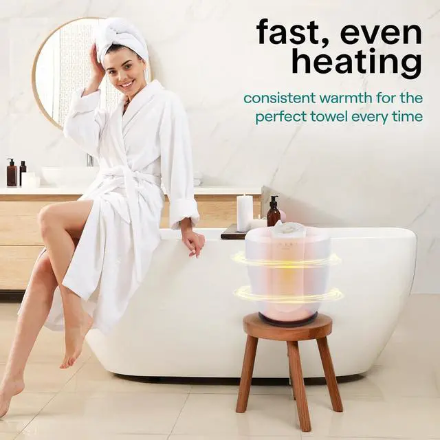Alt view image 4 of 7 - SereneLife Counter Towel Warmer Bucket - with Customized Fragrance for Spa and Bathroom, Luxury Towel Heater, Auto Shut off, Fits 1 large Towel, Blanket, Bathrobe, PJs (Black)