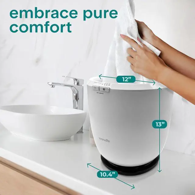Alt view image 7 of 7 - SereneLife Counter Towel Warmer Bucket - with Customized Fragrance for Spa and Bathroom, Luxury Towel Heater, Auto Shut off, Fits 1 large Towel, Blanket, Bathrobe, PJs (Black)
