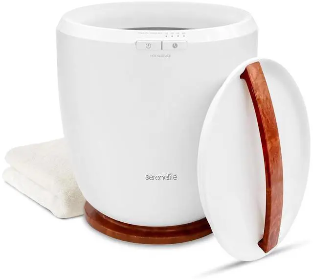 Main image of SereneLife Counter Towel Warmer Bucket - with Customized Fragrance for Spa and Bathroom, Luxury Towel Heater, Auto Shut Off, Fits 1 Large Towel, Blanket, Bathrobe, PJs (Cherry)