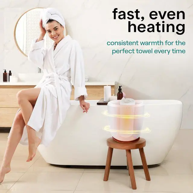 Alt view image 4 of 7 - SereneLife Counter Towel Warmer Bucket - with Customized Fragrance for Spa and Bathroom, Luxury Towel Heater, Auto Shut Off, Fits 1 Large Towel, Blanket, Bathrobe, PJs (Cherry)