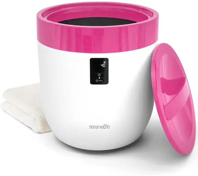 Main image of SereneLife Counter Towel Warmer Bucket - with Customized Fragrance for Spa and Bathroom, Luxury Heater, Auto Shut Off, Fits 1 Large Blanket, Bathrobe, PJs (Pink)