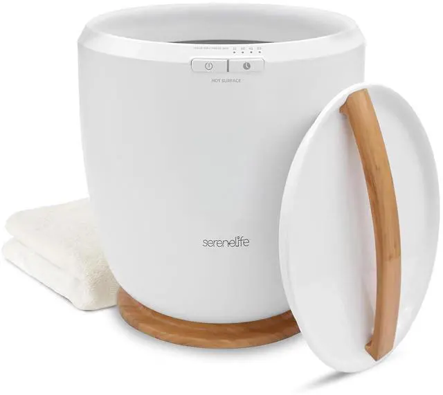 Main image of SereneLife Counter Towel Warmer Bucket - with Customized Fragrance for Spa and Bathroom, Luxury Towel Heater, Auto Shut Off, Fits 1 Large Towel, Blanket, Bathrobe, PJs (Natural)