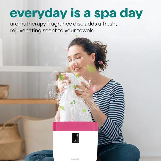 Alt view image 3 of 7 - SereneLife Counter Towel Warmer Bucket - with Customized Fragrance for Spa and Bathroom, Luxury Heater, Auto Shut Off, Fits 1 Large Blanket, Bathrobe, PJs (Pink)