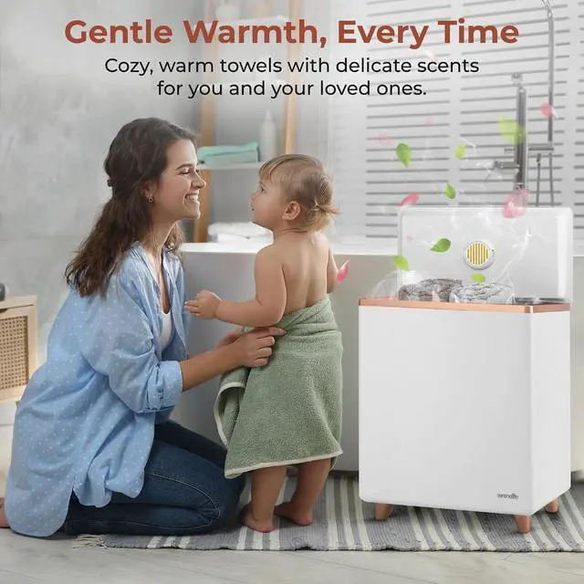 Alt view image 4 of 7 - SereneLife WIFI Luxury Rectangle Towel Warmer - Spa & Bathroom Towel Heater with Custom Fragrance, Auto Shut-Off, Fits 2 large Towels, Blankets, Bathrobes, PJ's - Perfect Gift for Him & Her