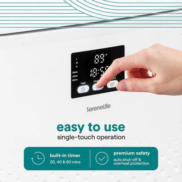 Alt view image 4 of 7 - SereneLife Rectangular Towel Warmer Bucket, Large Capacity Blanket and Towel Warmer for Bathroom, Single-Touch Control, Energy-Efficient Design with Auto Shut-Off, 20L Capacity, White