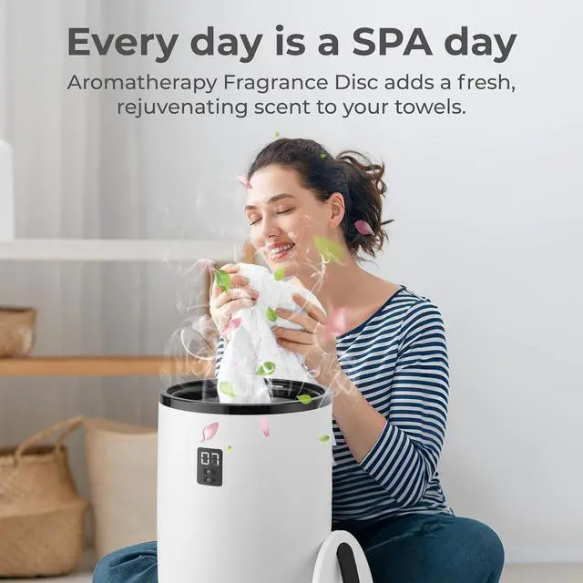 Alt view image 3 of 7 - SereneLife Towel Warmer Bucket Style Portable Blanket Heater for Spa and Bathroom, Large Capacity, Customizable Fragrance, Auto Shut-Off, Fits 2 Large Towels or Blankets, One-Touch Control, Black