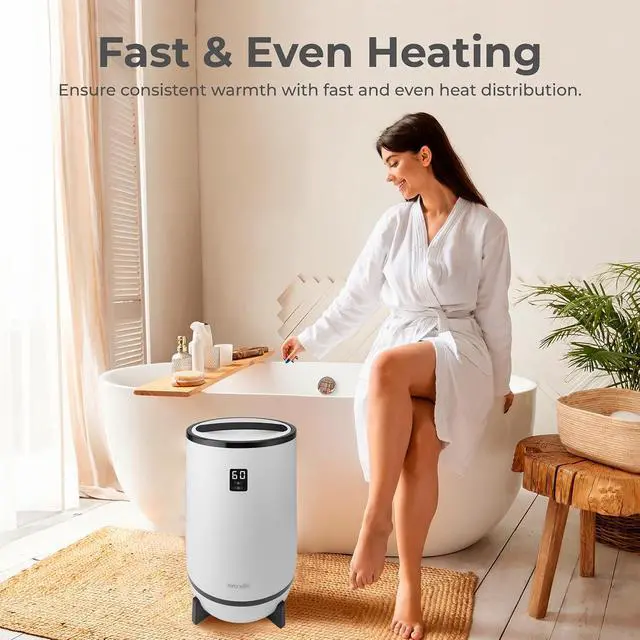 Alt view image 5 of 7 - SereneLife Towel Warmer Bucket Style Portable Blanket Heater for Spa and Bathroom, Large Capacity, Customizable Fragrance, Auto Shut-Off, Fits 2 Large Towels or Blankets, One-Touch Control, Black