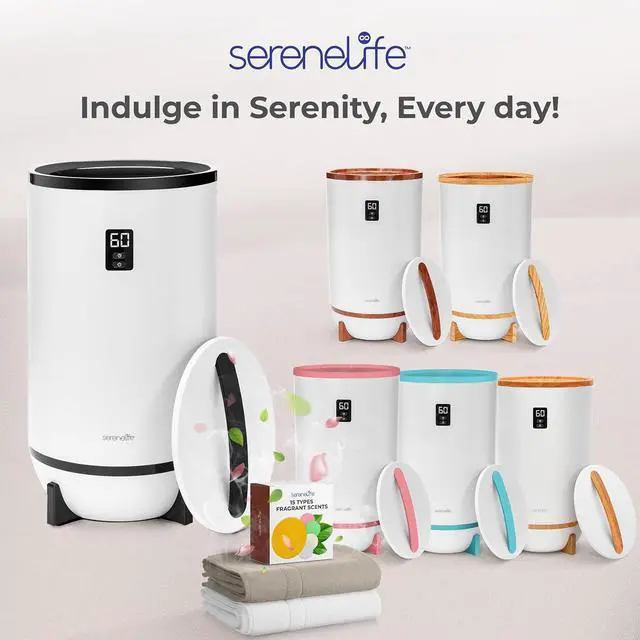 Alt view image 7 of 7 - SereneLife Towel Warmer Bucket Style Portable Blanket Heater for Spa and Bathroom, Large Capacity, Customizable Fragrance, Auto Shut-Off, Fits 2 Large Towels or Blankets, One-Touch Control, Black