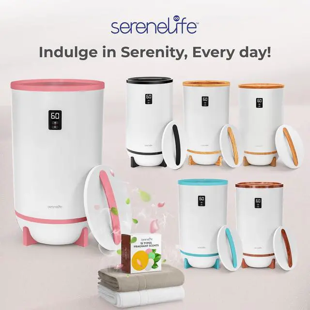 Alt view image 7 of 7 - SereneLife Towel and Blanket Warmer - Single Touch Portable Towel Heater for Bathroom, Fragrant Disc Holder, LED Ring, 2 Large Towel Capacity, Built-in Timer (15-60 mins), Auto Shut-Off (Pink)
