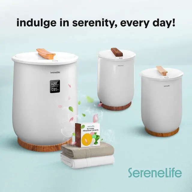 Alt view image 7 of 7 - SereneLife Digital Display Bucket Towel Warmers, White Large Towel Warmer for Spa and Bathroom, Luxury Towel Heater Gifts for Him & Her, Auto Shut-Off, Fits 2 large, Blankets, Bathrobes, PJ's