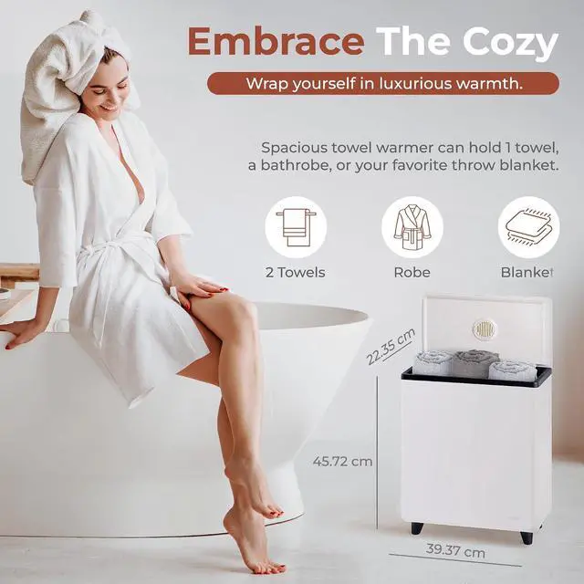 Alt view image 2 of 7 - SereneLife Rectangular Towel Warmer Bucket, Large Capacity Single Touch Towel & Blanket Warmer With Insulated Lid, Holds 2 Large Towels/Blanket, Auto Shut-Off For Safety, Black