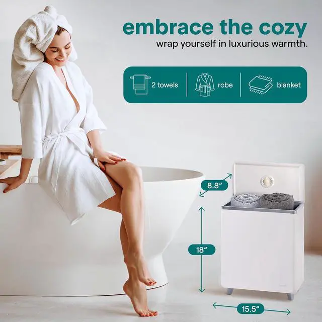 Alt view image 2 of 7 - SereneLife Luxury Rectangle Towel Warmer - Spa & Bathroom Heater with Custom Fragrance, Auto Shut-Off, Fits 2 large Towels, Blankets, Bathrobes, PJ's - Perfect Gift for Him & Her (Silver)