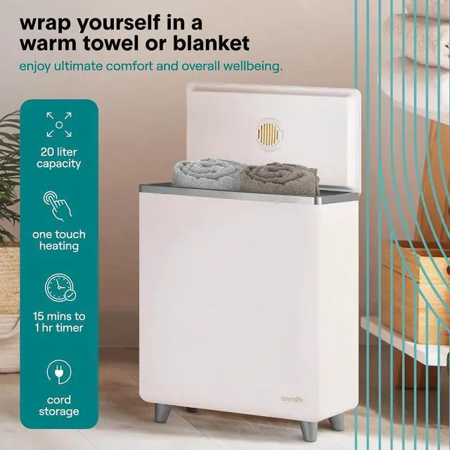 Alt view image 6 of 7 - SereneLife Luxury Rectangle Towel Warmer - Spa & Bathroom Heater with Custom Fragrance, Auto Shut-Off, Fits 2 large Towels, Blankets, Bathrobes, PJ's - Perfect Gift for Him & Her (Silver)