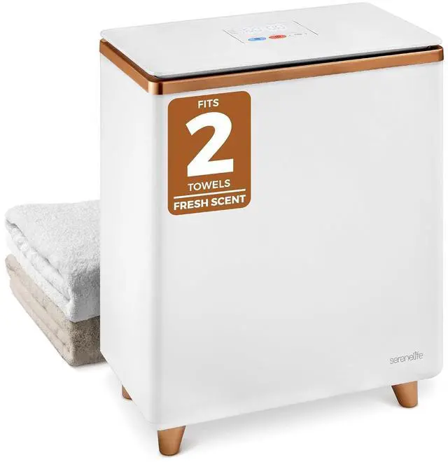 Main image of SereneLife Luxury Rectangle Towel Warmer - Spa & Bathroom Heater with Custom Fragrance, Auto Shut-Off, Fits 2 large Towels, Blankets, Bathrobes, PJ's - Perfect Gift for Him & Her (Rose Gold)