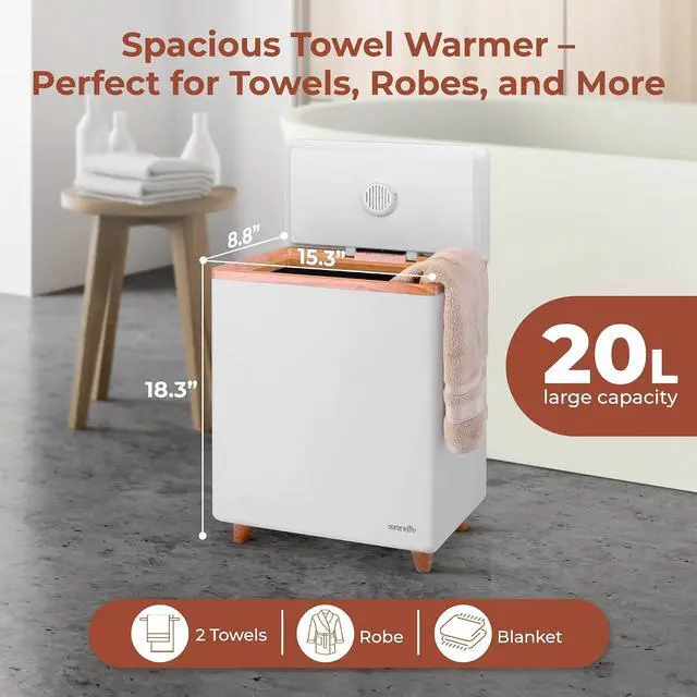 Alt view image 3 of 7 - SereneLife WIFI Luxury Rectangle Towel Warmer - Spa & Bathroom Blanket Heater with Custom Fragrance, Auto Shut-Off, Fits 2 large Towels, Blankets, Bathrobes, PJ's - Perfect Gift for Him & Her