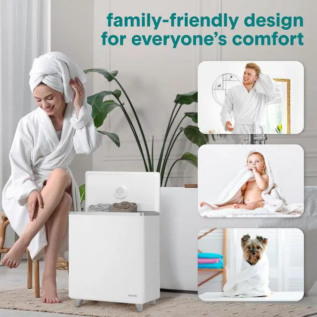 Alt view image 6 of 7 - SereneLife WIFI Luxury Rectangle Towel Warmer - Spa & Bathroom Blanket Heater with Custom Fragrance, Auto Shut-Off, Fits 2 large Towels, Blankets, Bathrobes, PJ's - Perfect Gift for Him & Her (Silver)