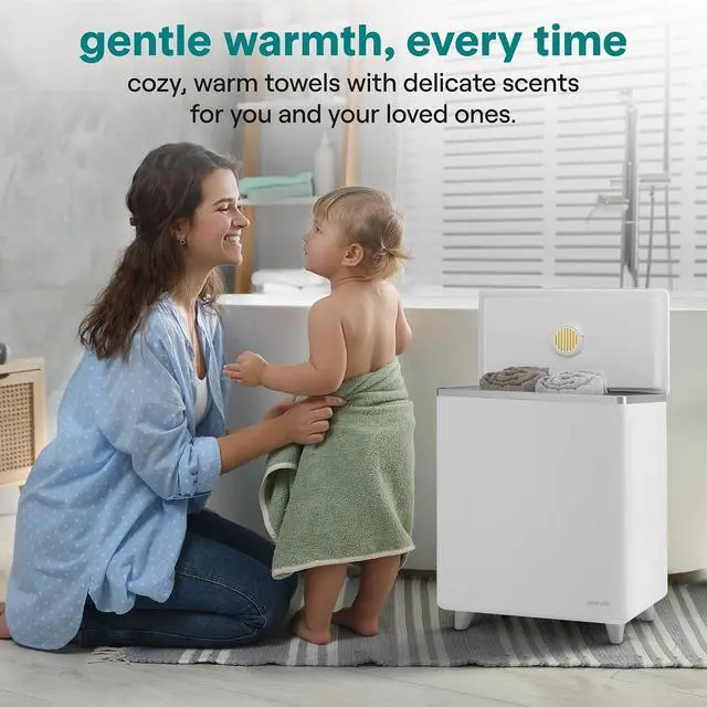 Alt view image 4 of 7 - SereneLife WIFI Luxury Rectangle Towel Warmer - Spa & Bathroom Blanket Heater with Custom Fragrance, Auto Shut-Off, Fits 2 large Towels, Blankets, Bathrobes, PJ's - Perfect Gift for Him & Her (Silver)