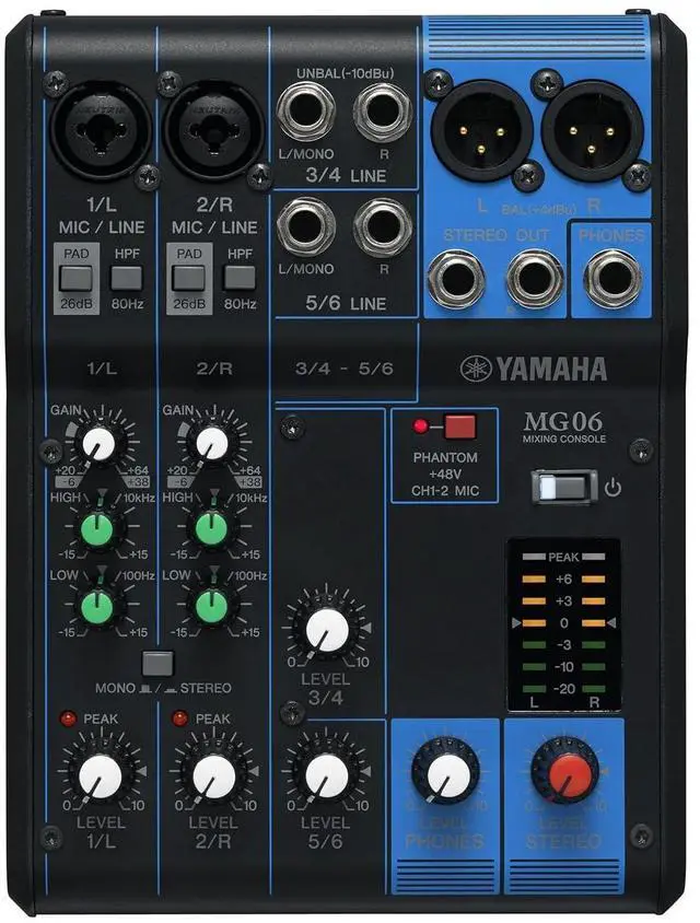 Main image of Yamaha MG06 6-Input Compact Stereo Mixer