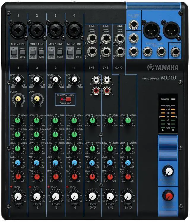 Main image of Yamaha MG10 10-Input Stereo Mixer, XLR Connectivity, Black
