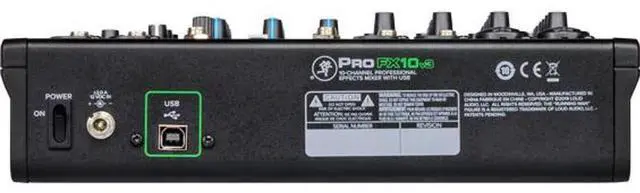 Alt view image 5 of 5 - Mackie ProFX10v3 10-Channel Professional Analog Mixer with USB, Onyx Mic Preamps and GigFX Effects Engine | 2-In/4-Out USB, Gigfx 24 Fx, 48V Phantom, Latency-Free Monitoring