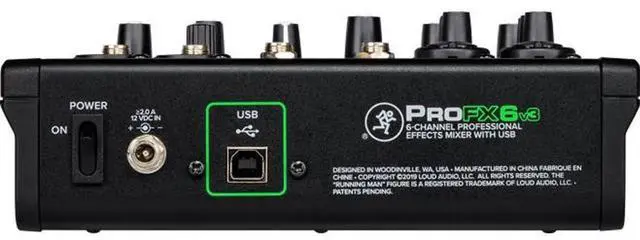 Alt view image 5 of 5 - Mackie ProFX6v3 6-Channel Professional Analog Mixer with USB, Onyx Mic Preamps and GigFX Effects Engine | Gigfx, 2x4 USB Recording Up to 192 Khz, 48V Phantom, Hi-Z Inputs