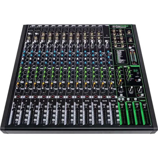 Alt view image 2 of 5 - Mackie ProFX16v3 16-Channel Professional Analog Mixer with USB, Onyx Mic Preamps and GigFX Effects Engine | 11 Onyx Mic Preamps, 2x4 USB, Gigfx 24 Fx, 3-Band Eq, 48V Phantom