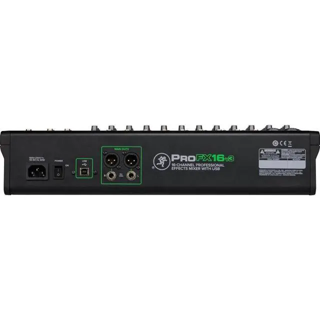 Alt view image 5 of 5 - Mackie ProFX16v3 16-Channel Professional Analog Mixer with USB, Onyx Mic Preamps and GigFX Effects Engine | 11 Onyx Mic Preamps, 2x4 USB, Gigfx 24 Fx, 3-Band Eq, 48V Phantom
