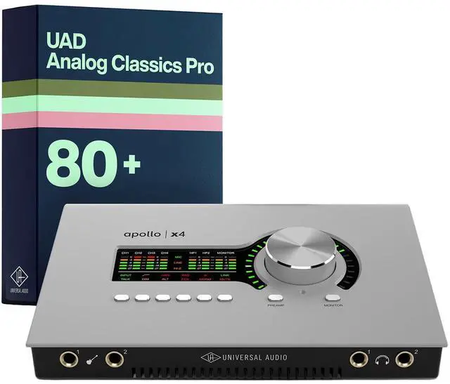 Main image of Universal Audio Apollo x4 Gen 2 with UAD Analog Classics Pro Thunderbolt 3 Audio Interface | 12x18 I and O, 4 Unison Preamps, Quad Core Dsp, Apollo X GEN2 Converters 24-Bit/192khz, TB3