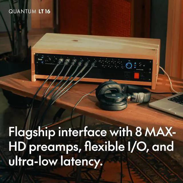 Alt view image 3 of 7 - Fender Quantum LT 16 | 16-in 8-out USB-C Audio Interface for Music Production, Eight MAX-HD Mic Preamps, 14 Line Inputs, Low-Latency Drivers, Loopback, Balanced Outputs, Headphone Amp, Mac & PC