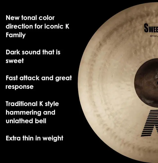 Alt view image 5 of 7 - Zildjian 20" K Sweet Crash