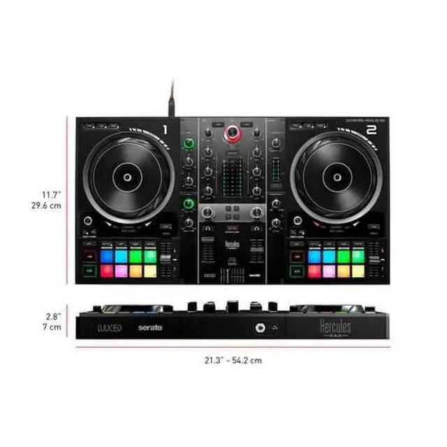 Alt view image 3 of 7 - Hercules DJControl Inpulse 500: 2-deck USB DJ controller for Serato DJ and DJUCED (included) | Serato Dj Lite and Djuced Included, Built-in Audio Interface, 16 Rgb Pads, Touch Jog Wheels