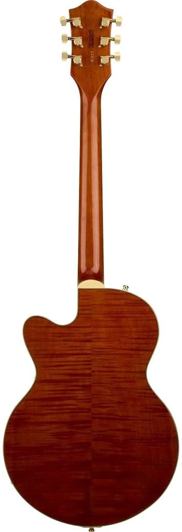 Alt view image 3 of 7 - Gretsch LTD Broadkaster Jr. Semi-hollowbody Electric Guitar - Roundup Orange Stain | Flame Okoume Semi-Hollow Body, Usa Full'tron Pickups, Bigsby B70 Vibrato, Thin 'u' Neck, Roundup Orange Stain