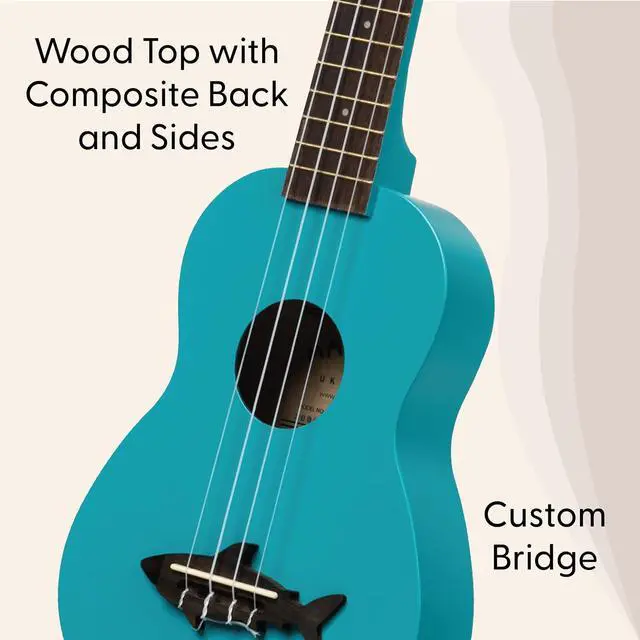Alt view image 3 of 6 - Kala MK-SS/BLU Makala Shark Soprano Ukulele, Blue, One Size
