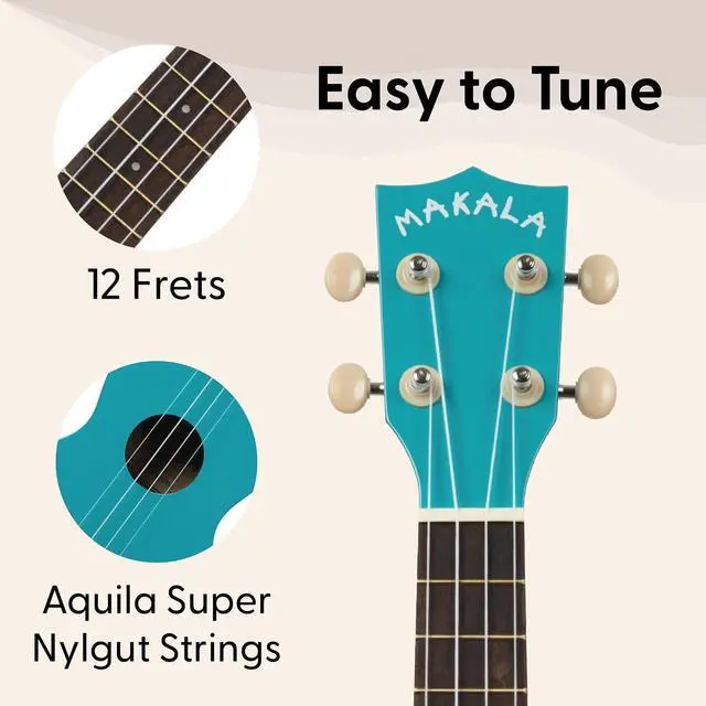 Alt view image 5 of 6 - Kala MK-SS/BLU Makala Shark Soprano Ukulele, Blue, One Size