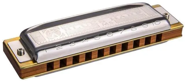 Main image of Hohner 532bx C Blues Harp Diatonic Harmonica, Key of C, 20 Reeds | 10 Holes, 20 Brass Reeds, Double-Lacquered Doussie Wood Comb, Stainless Steel Cover Plates, Modular Ms Series