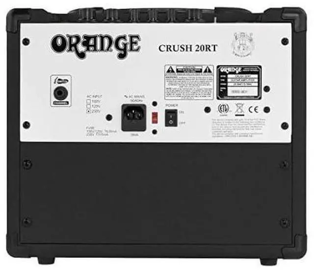 Alt view image 5 of 6 - Orange Crush 20RT 20W 8" 2-Channel Guitar Amplifier and Speaker Combo, Black | 20W 2-Channel Combo, 1x8 Voice of the World Speaker, Built-in Reverb and Chromatic Tuner, Cabsim Headphone and Line Out