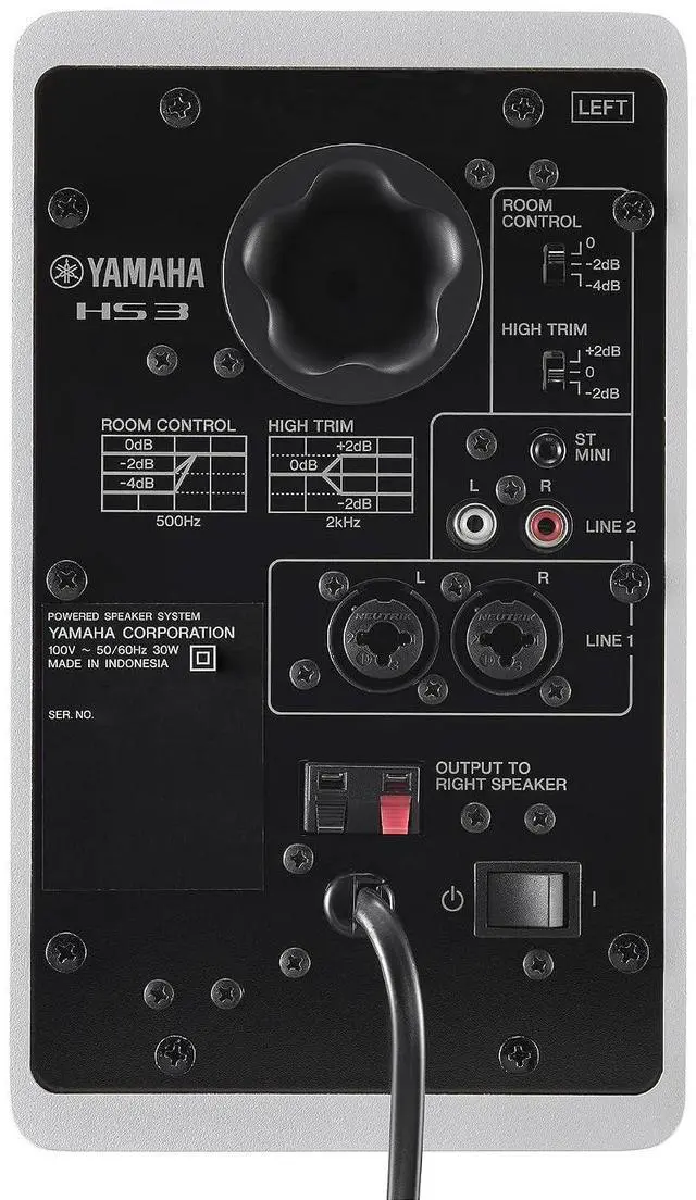 Alt view image 3 of 7 - Yamaha HS3 Powered Studio Monitor in White, Pair (HS3 W)