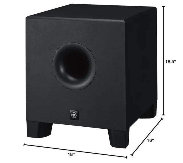Alt view image 5 of 5 - Yamaha HS8 Studio Subwoofer,Black