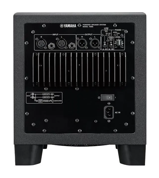 Alt view image 4 of 5 - Yamaha HS8 Studio Subwoofer,Black