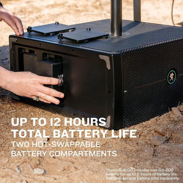 Alt view image 3 of 7 - Mackie ThumpSub GO 8" 400W Portable Battery-Powered Subwoofer, Black