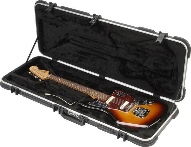 Alt view image 6 of 7 - SKB Fender Jaguar/Jazzmaster Hardshell Case, Rubber-Modified Styrene Hard Case with Plush Interior and TSA Latches for Travel Protection