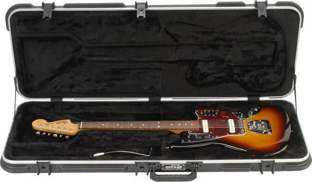Alt view image 5 of 7 - SKB Fender Jaguar/Jazzmaster Hardshell Case, Rubber-Modified Styrene Hard Case with Plush Interior and TSA Latches for Travel Protection