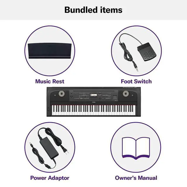 Alt view image 5 of 7 - Yamaha DGX-670B 88-Key Weighted Digital Piano, Black | Sustain Foot Switch Included, Music Rest Included, Furniture Stand Sold Separately