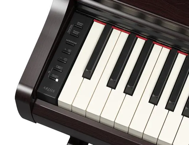 Alt view image 4 of 7 - Yamaha Arius Series 88-Key Weighted Digital Piano Keyboard, Full Size, GrandTouch-E Action, CFX Concert Grand Piano Sound, 3-Pedal Unit, Bench Included, Classic Upright Design in Rosewood YDP-166R
