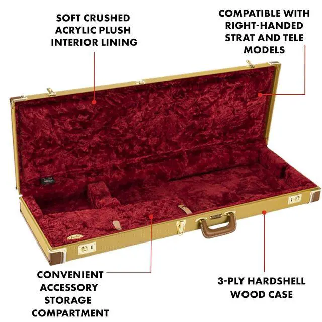 Alt view image 3 of 6 - Fender Classic Series Wood Case for Strat/Tele - Tweed